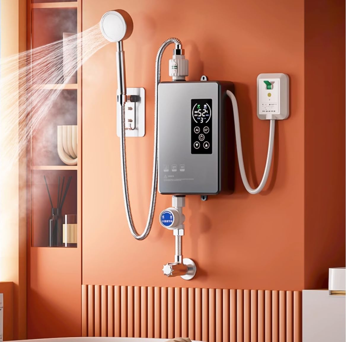 Photo 1 of Instant Water Heater Smart Wall Mounted Electric Shower Tankless Instant Water Heater Thermostat for Bathroom Kitchen