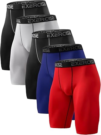 6/5/4 Pack Compression Shorts Men Compression Underwear for Men Spandex Sport Shorts for Running Workout Athletic