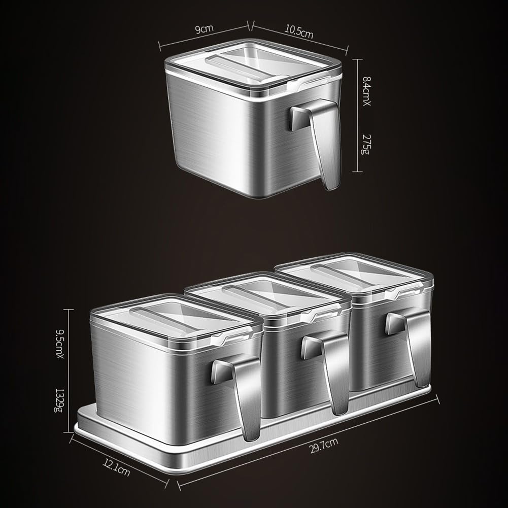 Organizador Armario Cocina para acero Inoxidable para estante Especias 3 Niveles Ajustable para almacenamiento Gabinete 30x12x9cm(three -)
