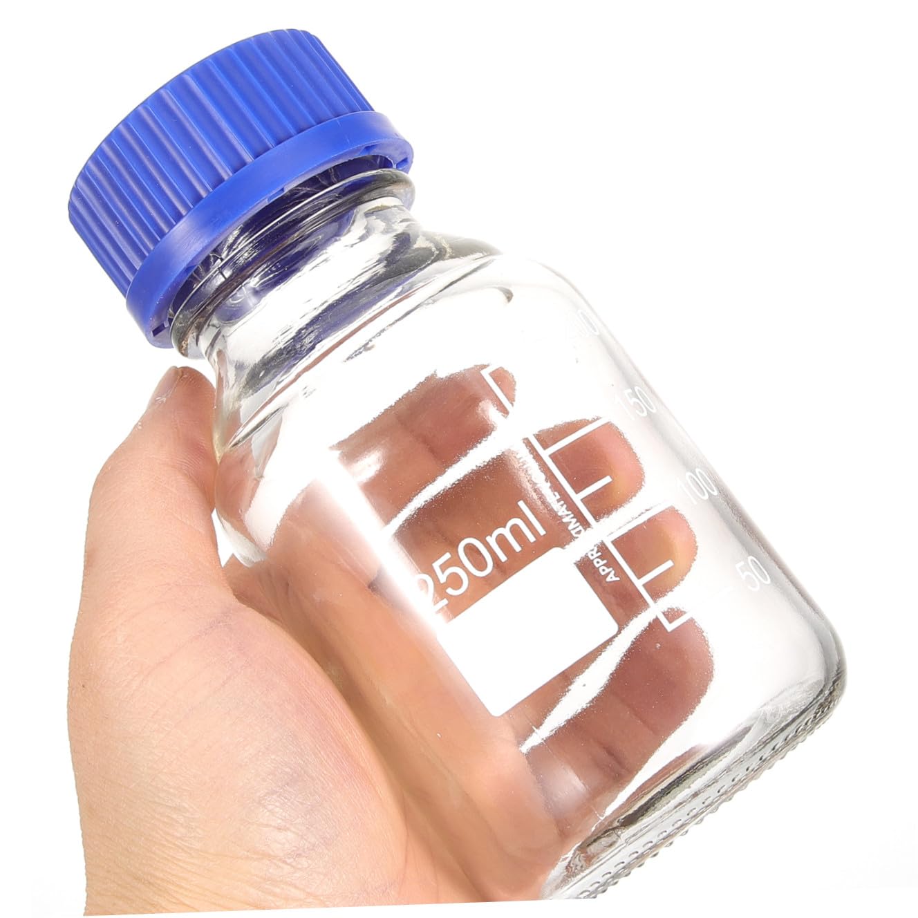 SOIMISS Bottiglie Reagenti in Vetro 250 Ml, Blu, 4 Pezzi, con Tappi a Vite, Resistenti a Urti e Cadute, per Laboratorio e Istituti Chimici