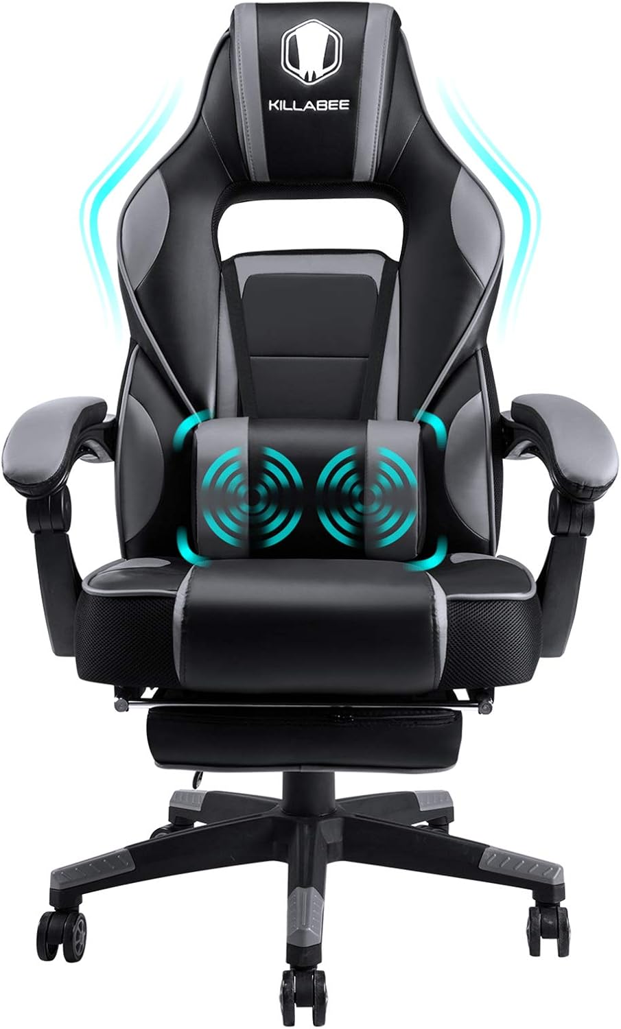 Massage Gaming Chair High Back PU Leather PC Racing Computer Desk Office Swivel Recliner with