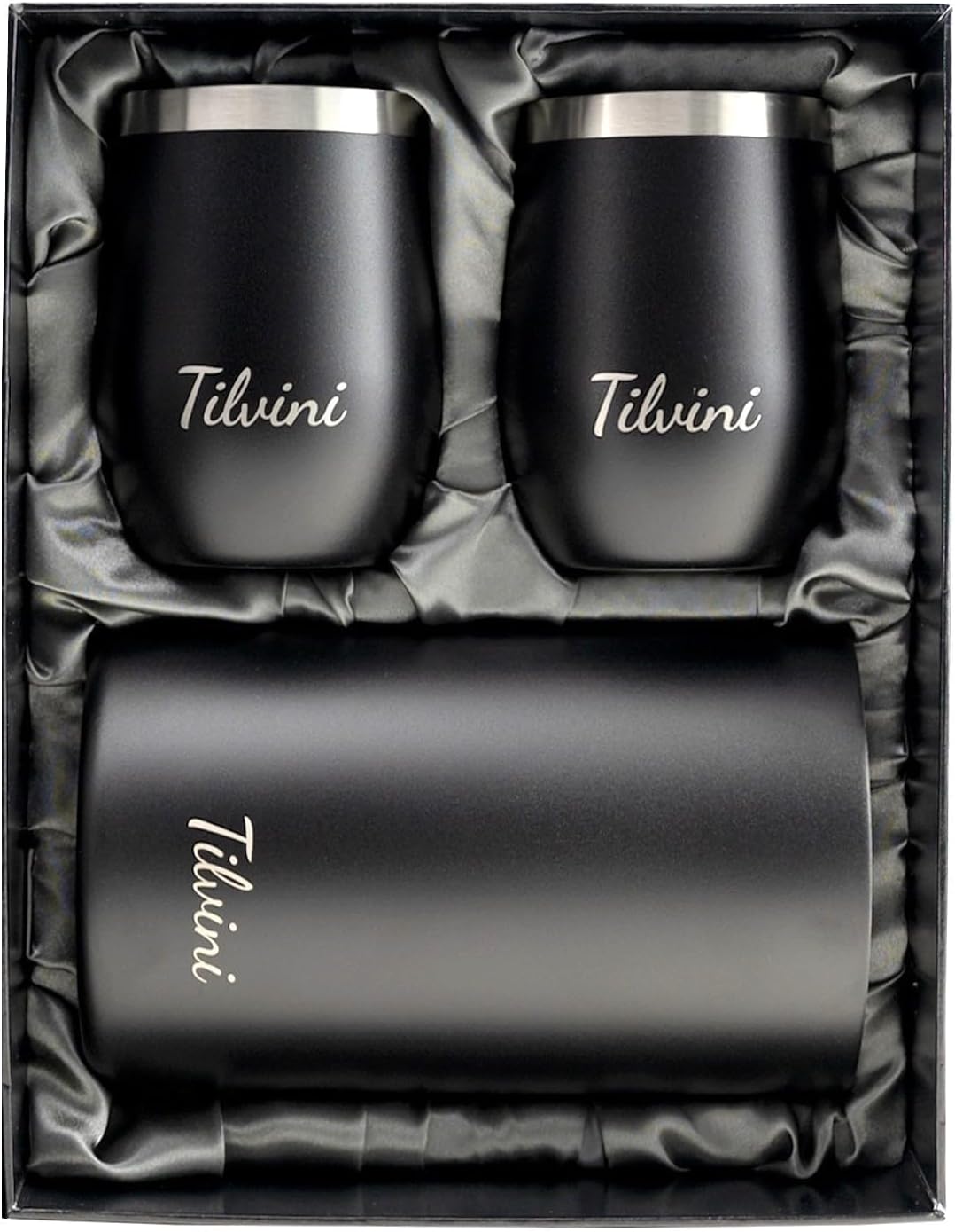 Insulated Wine Chiller Bucket & Wine Tumblers Silk Gift