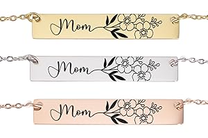 Mama bar necklace in rose gold