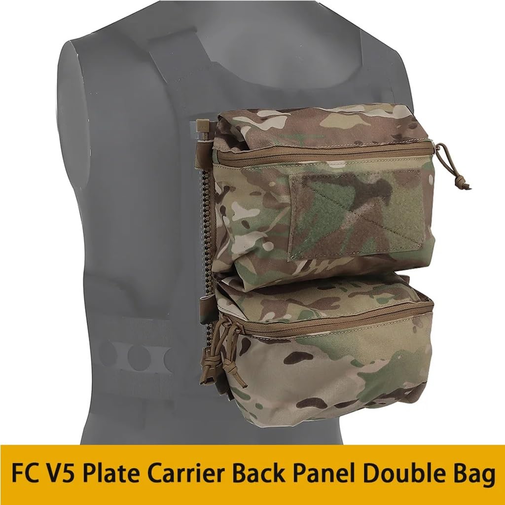 Taktyczny Panel Tylny V5 Podwójna Torba Ogólnego Przeznaczenia Kieszenie Styl Kamizelka Uchwyt Na Talerze Akcesoria Etui Na Rozmaitości Airsoft (Color : RG)