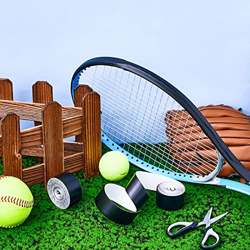 2 Pieces Racket Protection Tape Racquet Head Guard For Tennis Practice Racquetball, 16.4' Roll, Black #TOP6