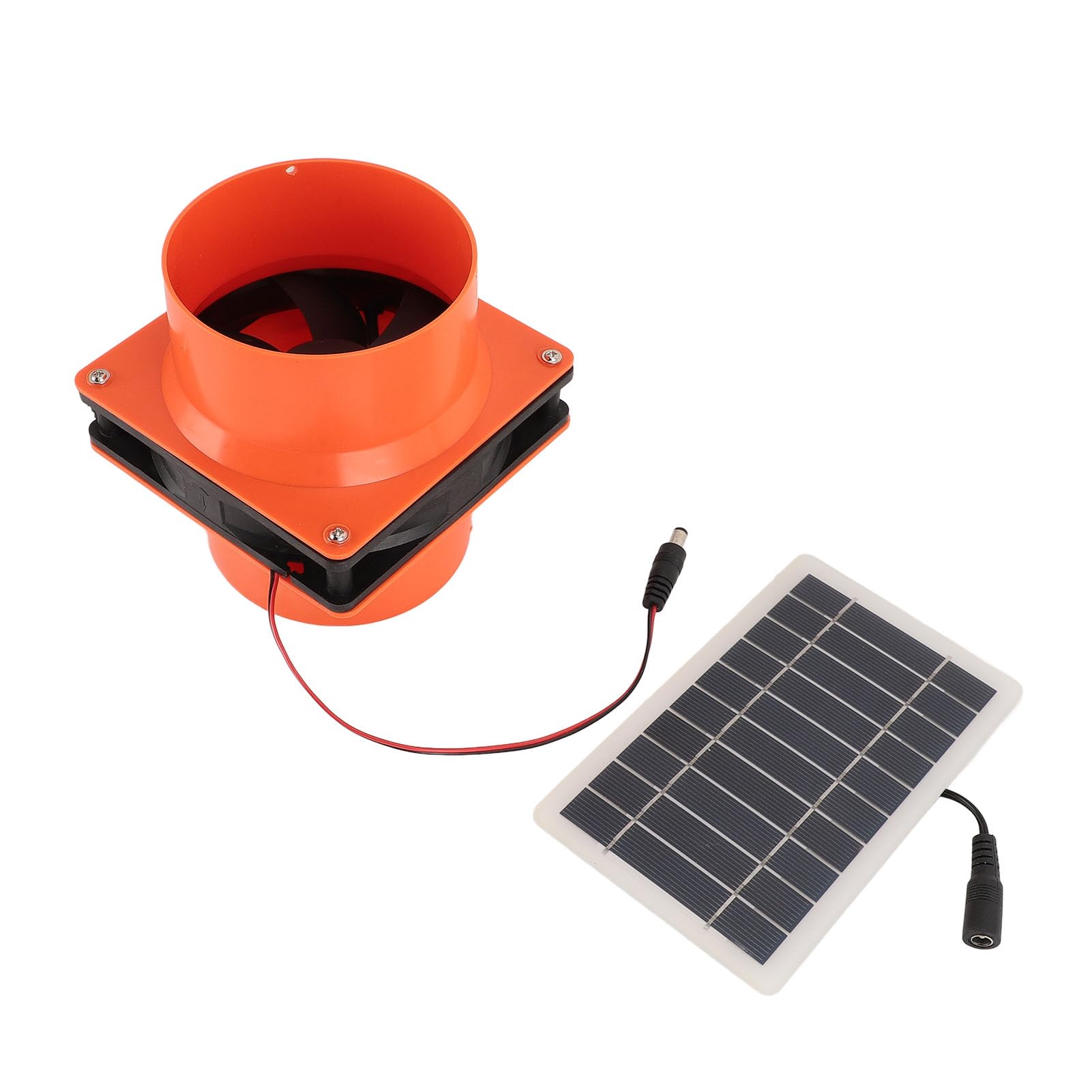 Solarbetriebener Abluftlüfter, 10W 5V Solarpanel Lüftungslüftungslüfter, 4,72 Zoll Solarabluftventilator für Außenhaus, Hühnermaterial, Schuppen, Haustierhaus, Gewächshaus,