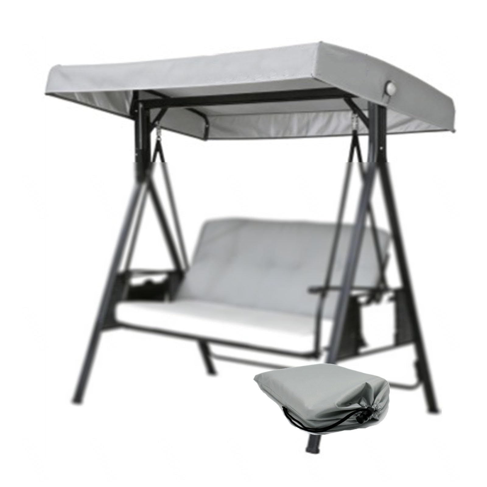 Lhcxkjgs Lightgray 210D Coated Oxford Fabric Canopy For Swing 75 X 47 X 7.8 In Waterproof, Uv-Resistant Canopy Replacement Parts For Lawn Garden,