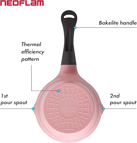 Miniatura 6 de Neoflam Cacerola de 1 cuarto de galón, calentador de mantequilla para hervir, olla de fusión, revestimiento antiadherente de cerámica saludable
