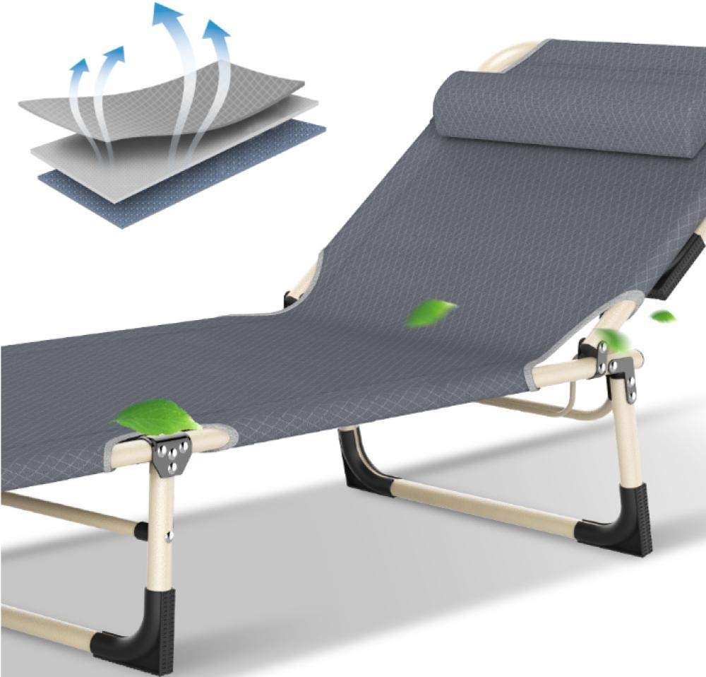 Klappbare Liege,Liegeliege Liegen,Klappstuhl,Bürobett,Faltbare Outdoor Garten Sonnenliege-Teslin Schwarz
