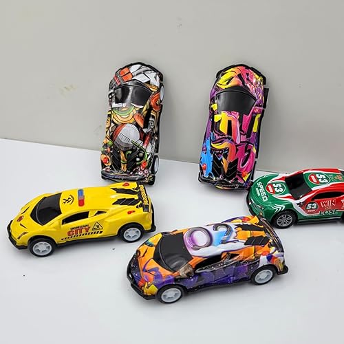 Miniatura 3 de SeeuFun Paquete de 12 autos de carreras de aleación a escala 164 de 2.9 pulgadas, auto de carreras fundido a presión, vehículos de caricatura,