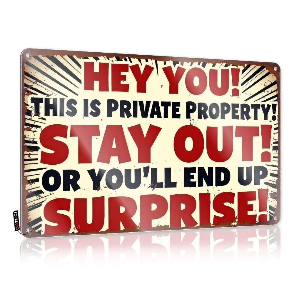 Fzfn Colour Retro Wall Decor Custom Vintage Style | Private Property - No Trespassing! Weathered Haves Home Decor(30X40cm)