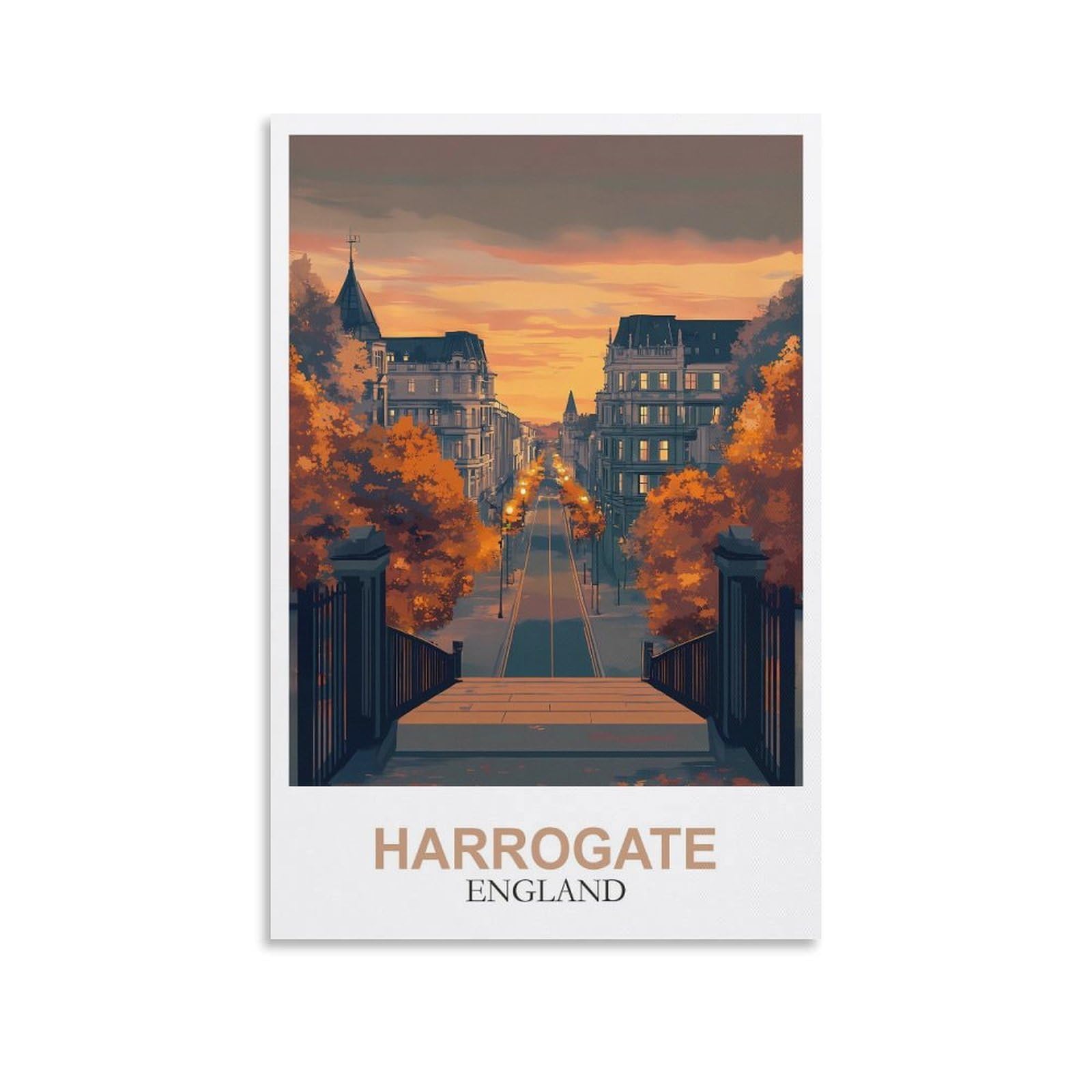 Ymqwjylw Unframe-Style Harrogate England Vintage Travel Posters 08X12inch(20X30cm) Canvas Printing Home Decor Wall Art Prints