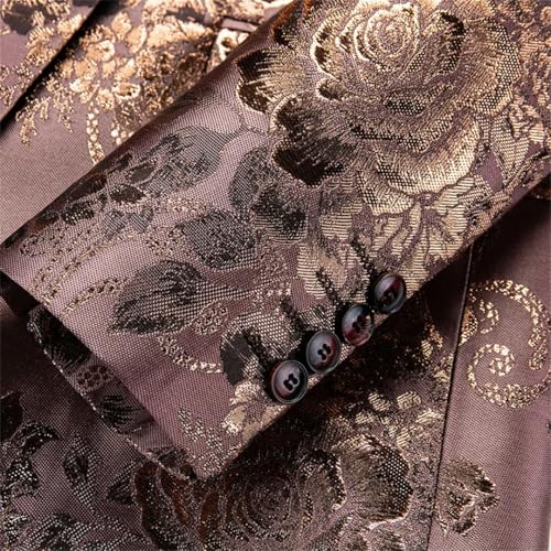 Men's Floral Texture Business Casual Single Breasted England Style Blazer3