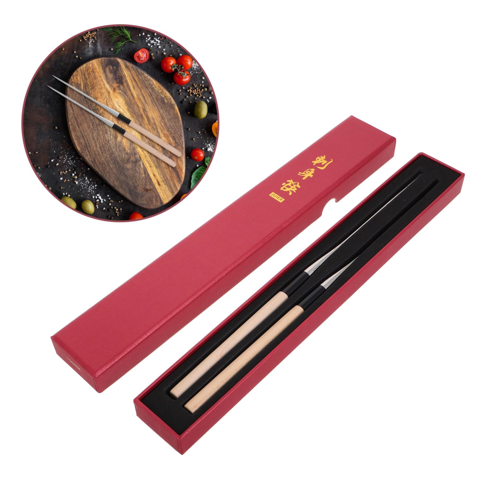 OUNONA 2piezas Palillos De Mesa Largos De Herramientas De Emplatado Palillos De Cocina