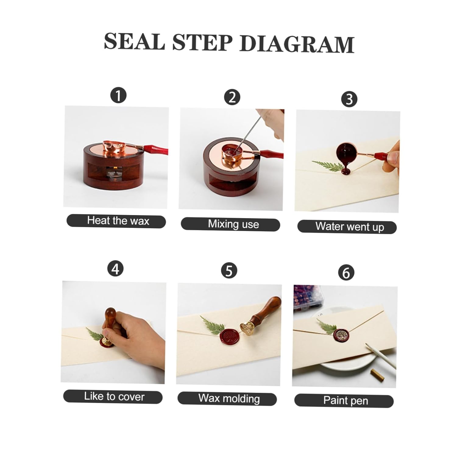 DOITOOL 1set Wax Seal Stamp Kit Wax Seal Kit for Scrapbooking Letter Sealing for Invitations and Crafts