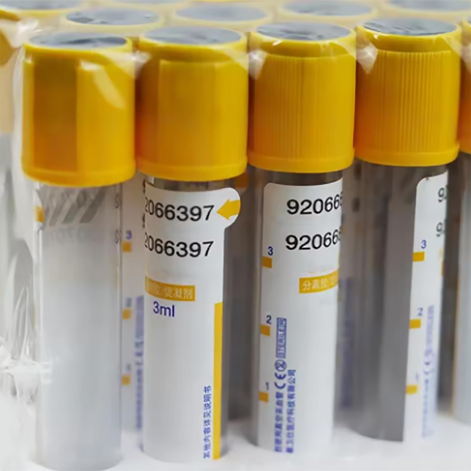 Próżniowe probówki do pobierania krwi, żel do separacji i koagulant, 3 ml, 5 ml, 10 ml do laboratoryjnej separacji surowicy i przygotowywania PRP