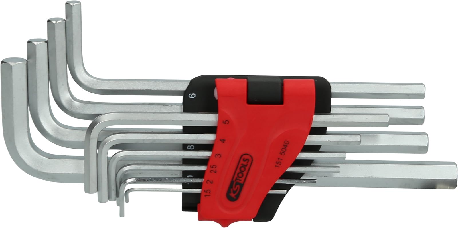 KS Tools 151.5040 Zestaw kluczy kątowych imbusowych, długich, 10-szt