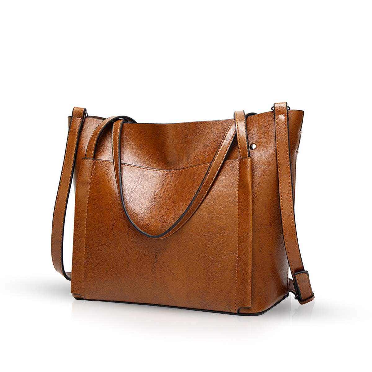 NICOLE & DORIS Sac à Main Femme Élégant Crocodile - Bandoulière PU Cuir Chic Rouge