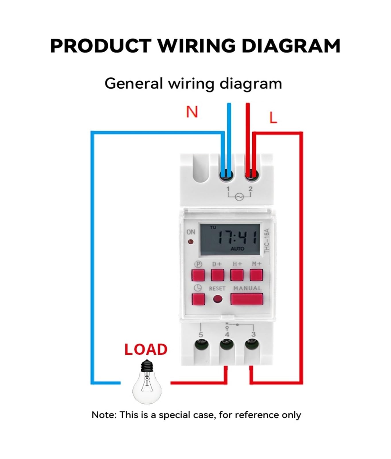 1 sztuk THC 15A 20A 30A wyłącznik czasowy tygodniowy programowalny na szynę DIN LCD cyfrowy wyłącznik czasowy ACDC 12V 24V 110V 220V 240V Lucky (Material : THC-30A-ACDC12V)