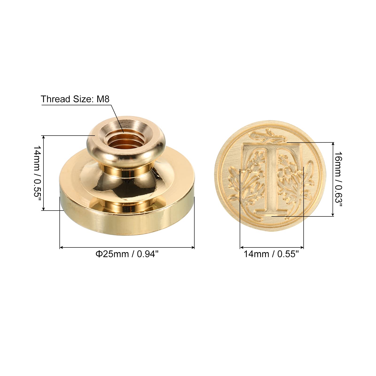 PATIKIL Alphabet T Wax Seal Stamp, Initial Letter Sealing Wax Stamp Classic Retro Brass Head for Envelope Invitation Cards - Image 2