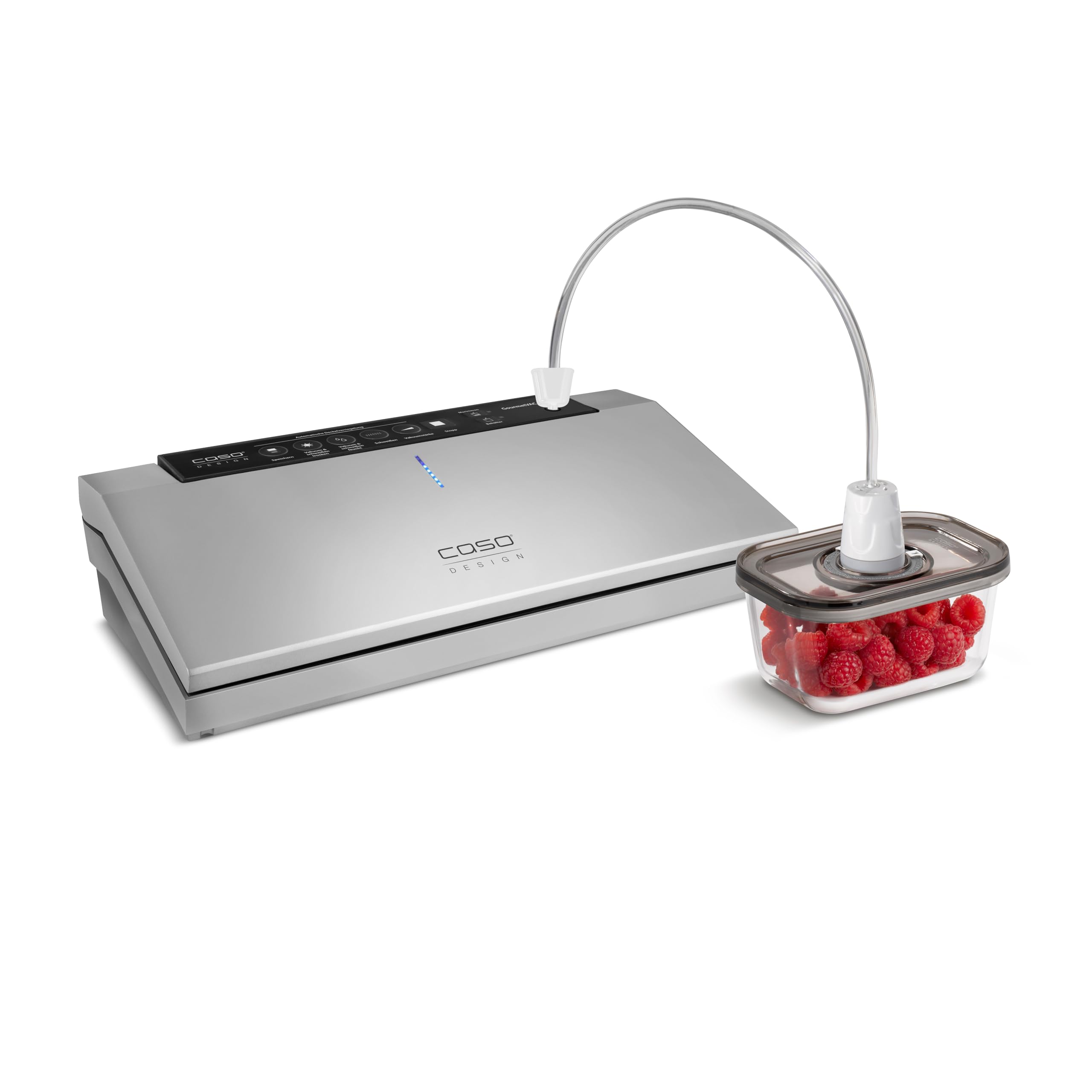 CASO VacuBoxx Eco-Duo S – próżniowy pojemnik na żywność / 2 pojemniki o pojemności 500 ml/do żywności wrażliwych na nacisk i płynnych/nie zawiera BPA/odporne na wysokie temperatury, nadaje się