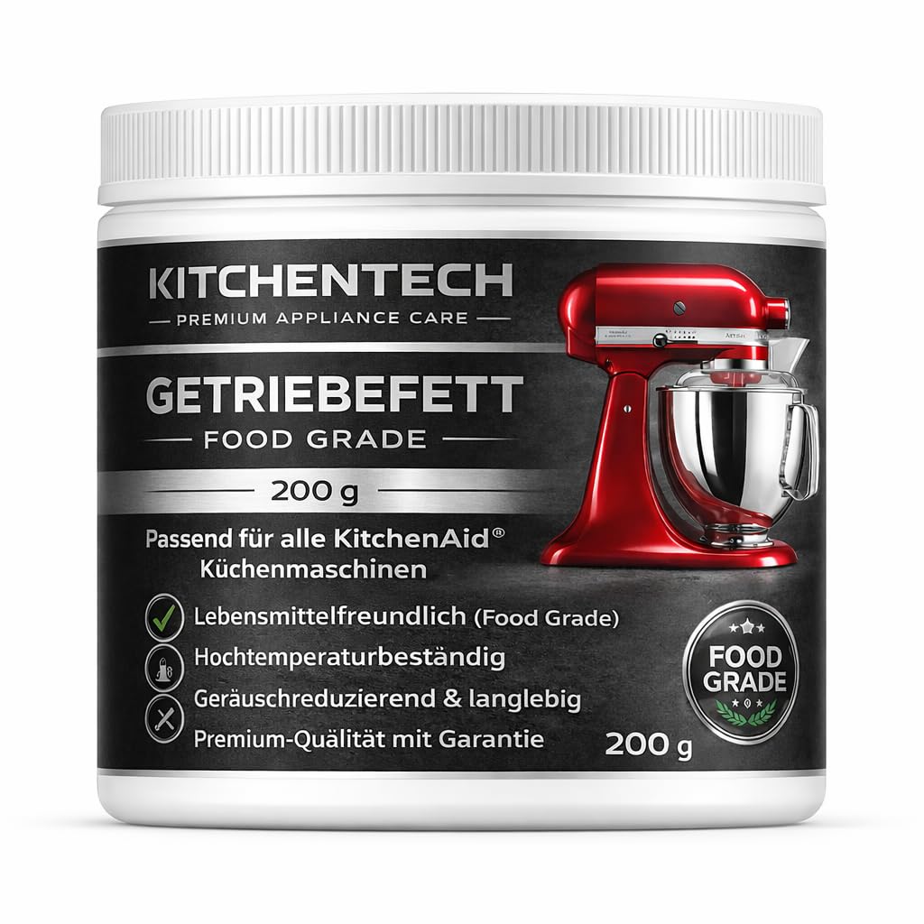 Kit de réparation pour KitchenAid robot de cuisine - Graisse de transmission 200 g + joint de transmission + roue dentée d'entraînement - Entretien et réparation compatibles avec Artisan