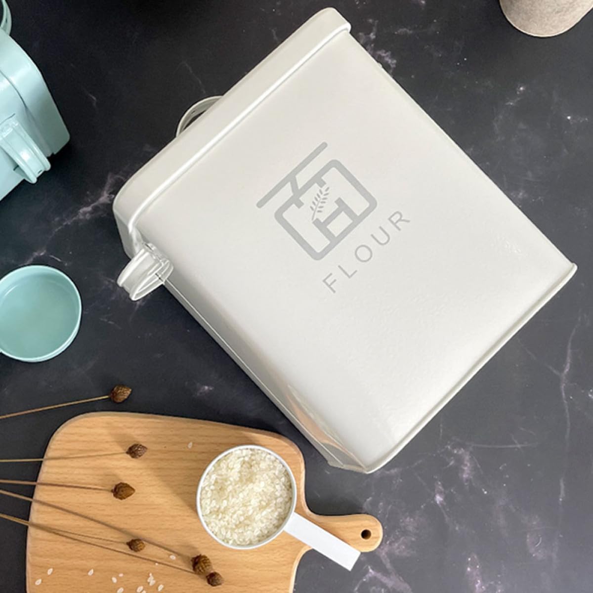 Cabilock Caja Cubo De Harina Recipientes Herméticos Para Alimentos Recipientes Para Alimentos Contenedores De Alimentos Cubo De Arroz Planchar Metal Suministros De Cocina