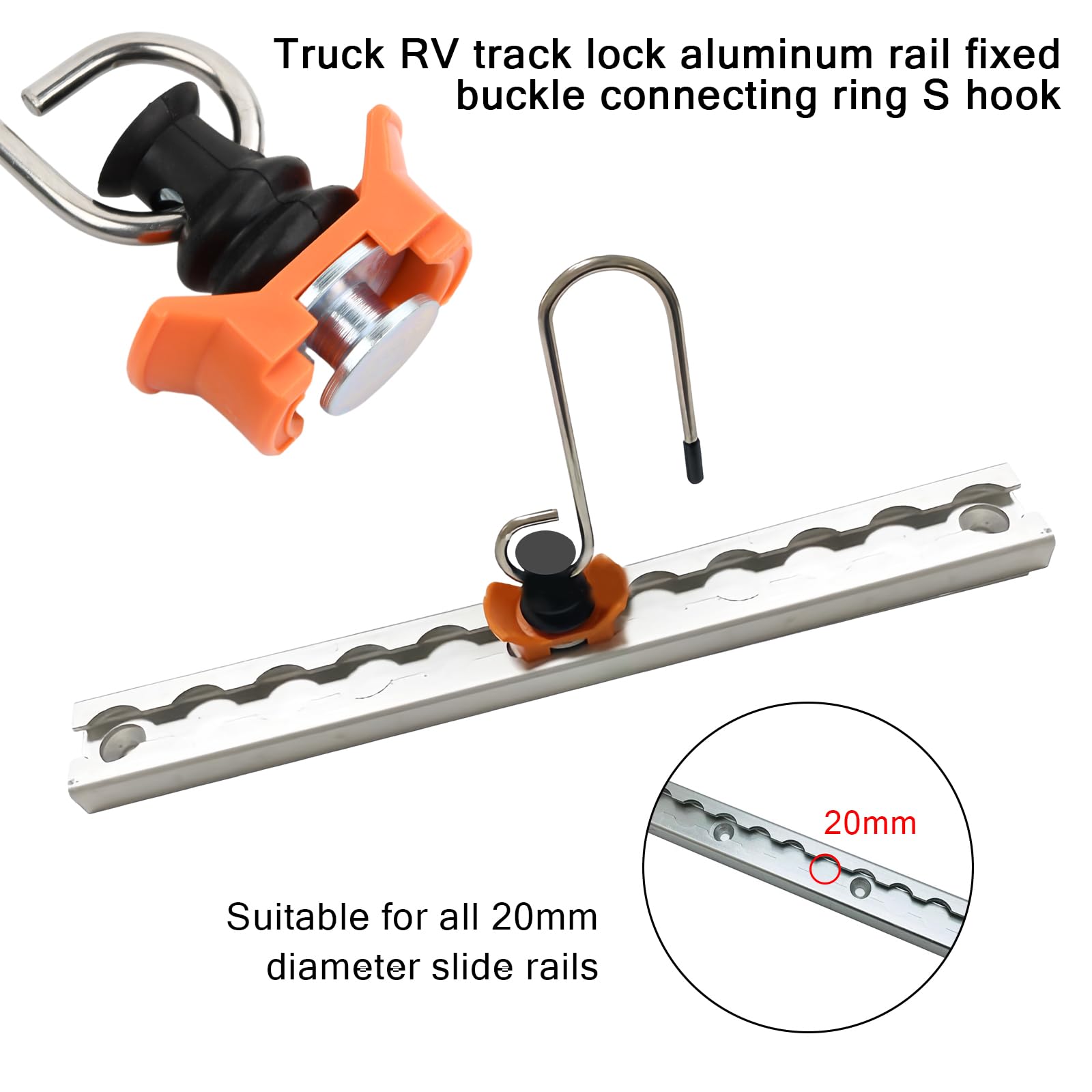 Set 6 Ganci Per Guide Airline + 2 Raccordi Singoli Mumjooyi - Arancione Per Trasporto Merci - Foto 9