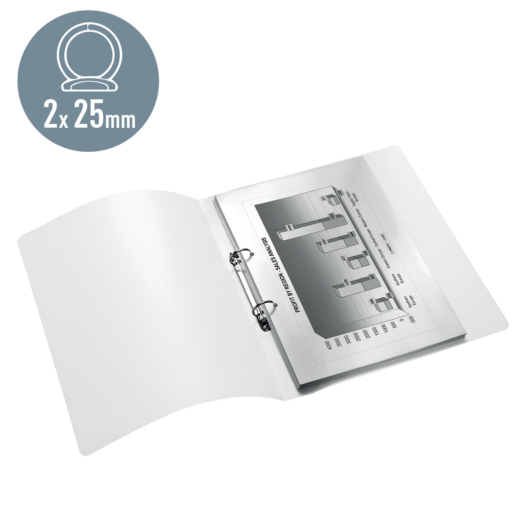 Leitz 4257 - Raccoglitore ad anelli WOW, A4, 2 anelli, 25 mm, confezione da 10, colore: Nero