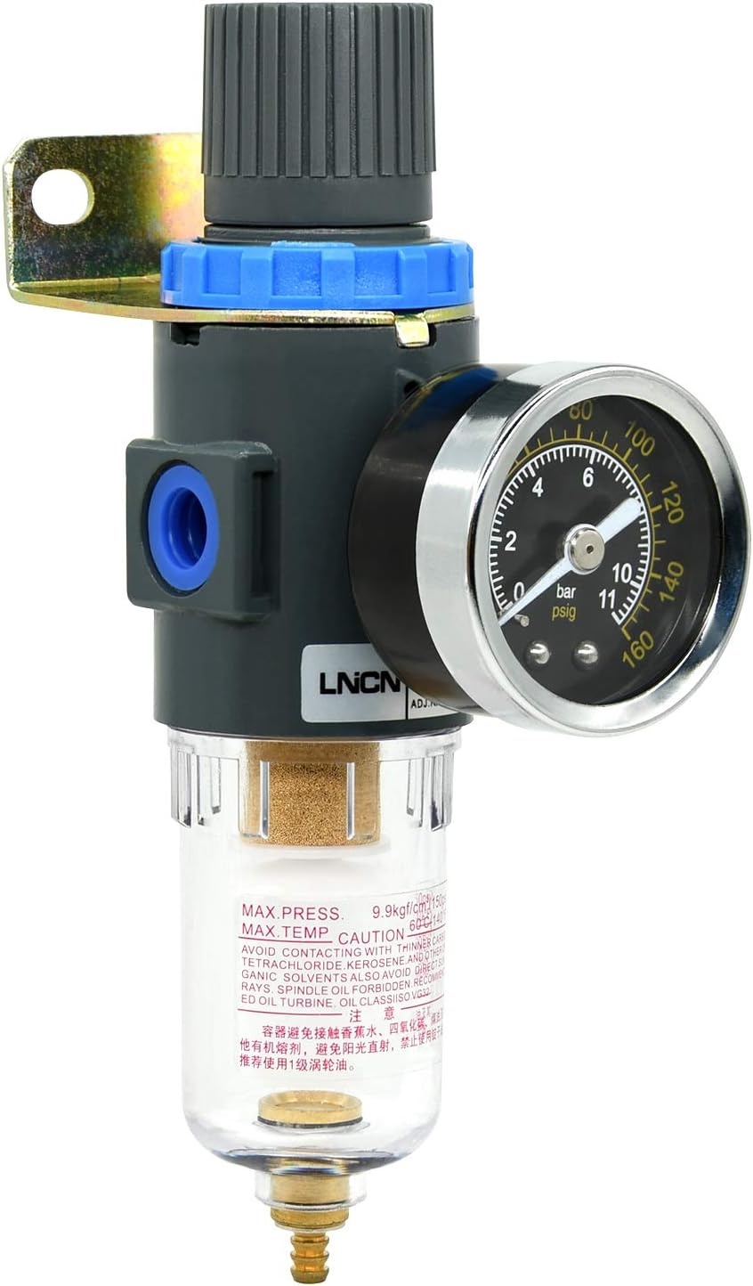 Air Tools Air Regulator w/ Gauge 160 PSI Air Tool Regulator 1/4" NPT