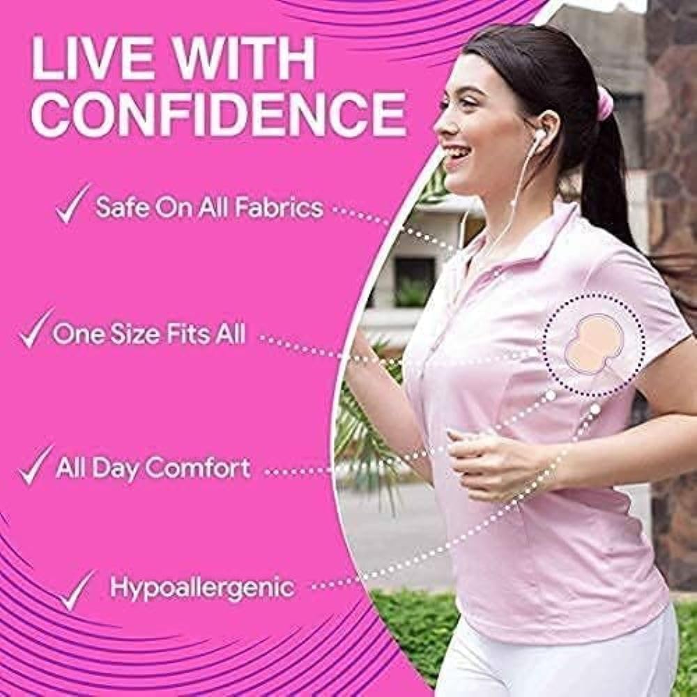 Krupanidhi Underarm Sweat Pads for Men and Women, Highly Absorbent Pads Anti Smell Anti Allergic Cotton Anti Bacteria Underarm Perspiration Pad, Non Visible, Disposable, Comfortable Unflavored (Pack of 10) 2