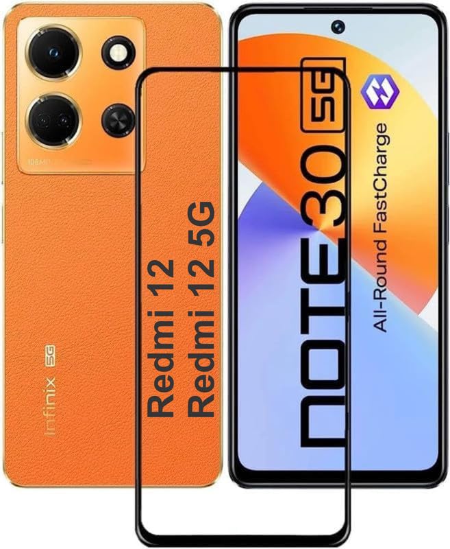 Image of Tempered Glass Screen Protector For Infinix Note 30 5G / Redmi 12 / Redmi 12 5G with Easy Installation kit