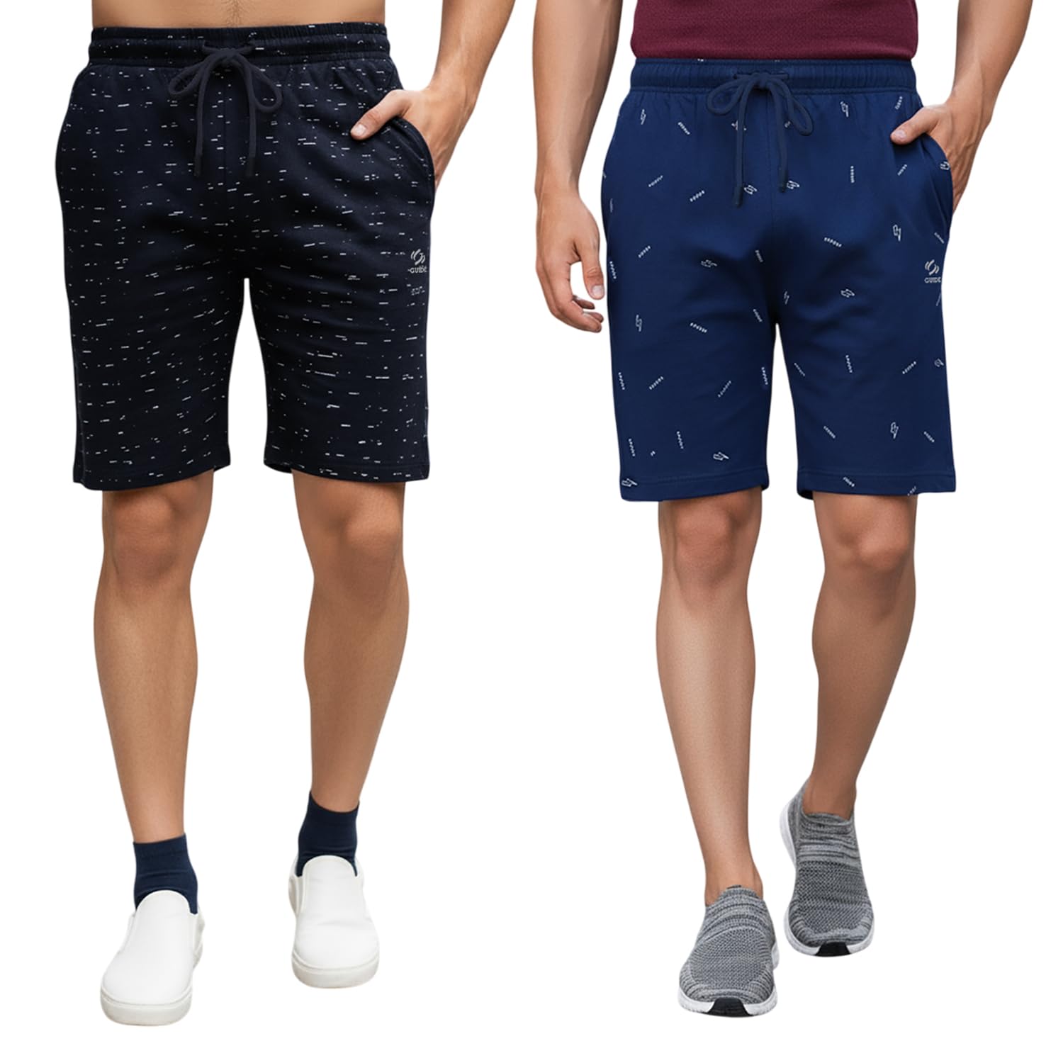 GUIDE Men's Regular Fit Printed Cotton Shorts (Pack of 2) (GF_ P6_Shorts-New_Navy_BLUE-2XL)-picture-13