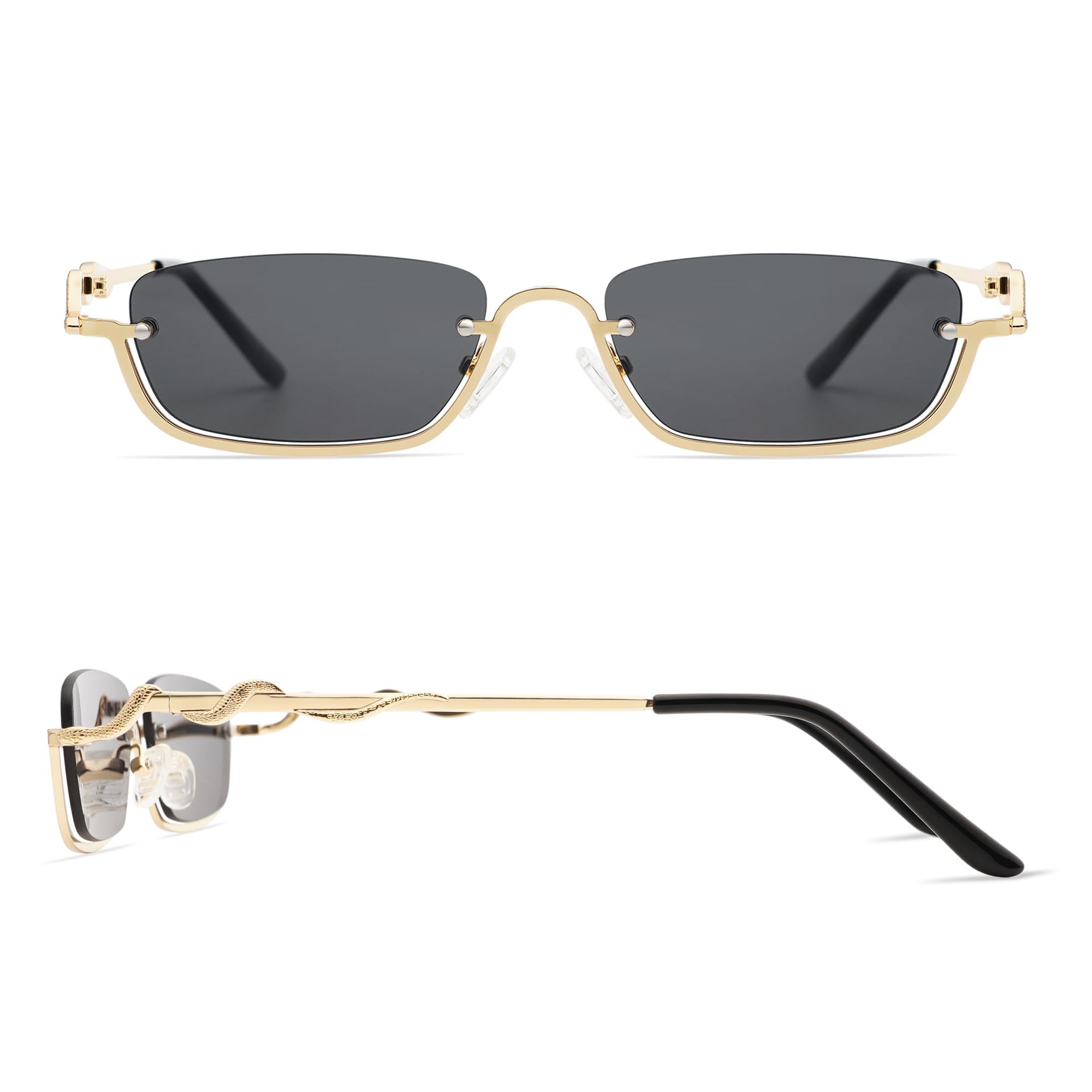 Appassal Retro Oval Sunglasses For Women Men Hexagonal Rectangle Metal Frame Sun Glasses AP3625