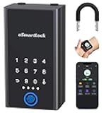 Anweller Lock Box for Keys with Code, Fingerprint Smart Bluetooth Key Hider, Outdoor Waterproof Combination Lockbox for Realtor, Hosts, Keys Safe Storage, Hide a Key, Wall Mount & Door Hanging