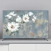 Capa de TV interna com impressão de flores, capas de proteção de TV para TVs LED/LCD, protetor de tela à prova de poeira, tecido macio, montagem na parede, capa de exibição de mesa, decoração de sala