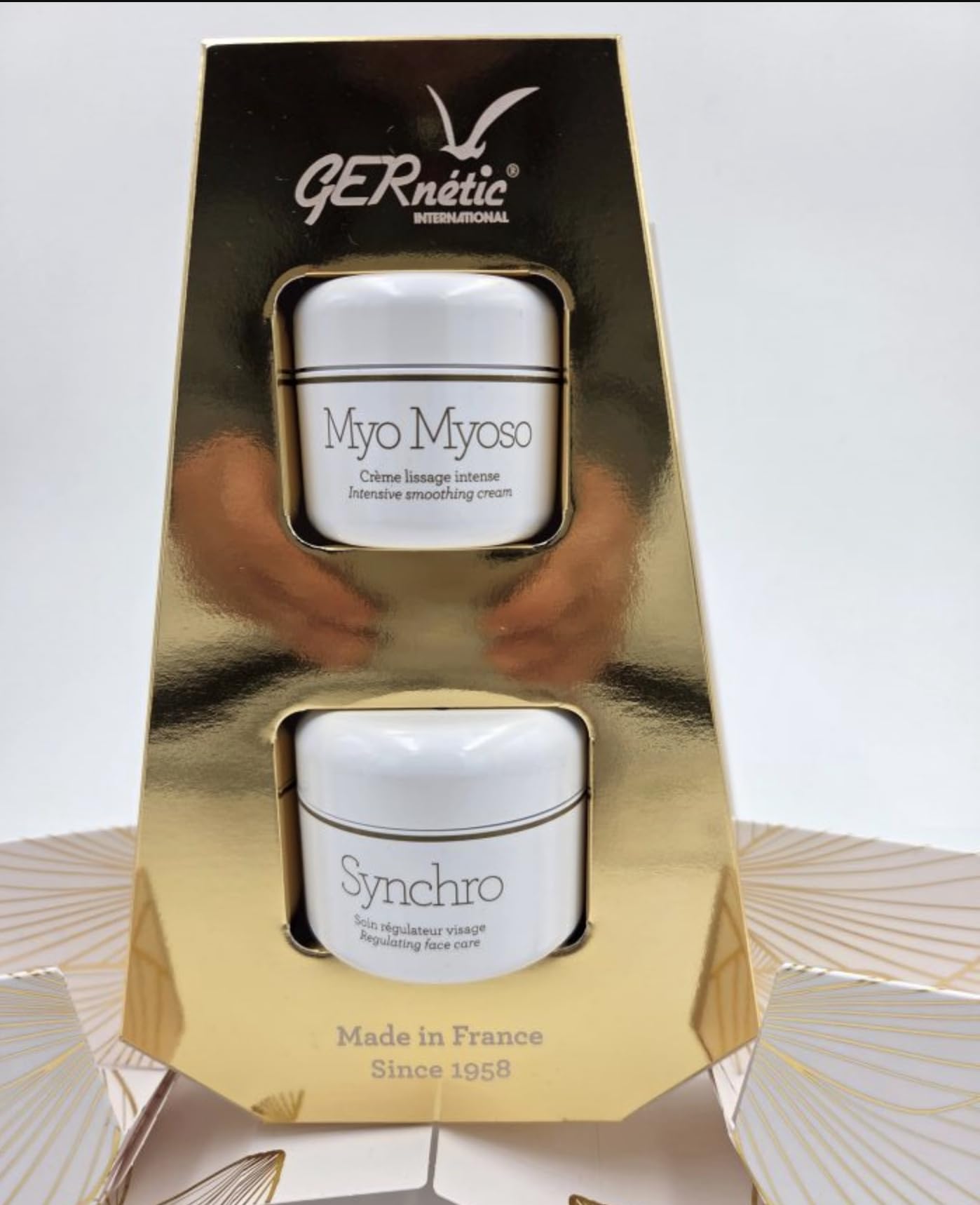 Synchro 50 ml & Myo myoso 30 ml, Crema facial regeneradora y nutritiva de día y de noche + crema facial reafirmante y suavizante intensa apta para todo tipo de pieles.