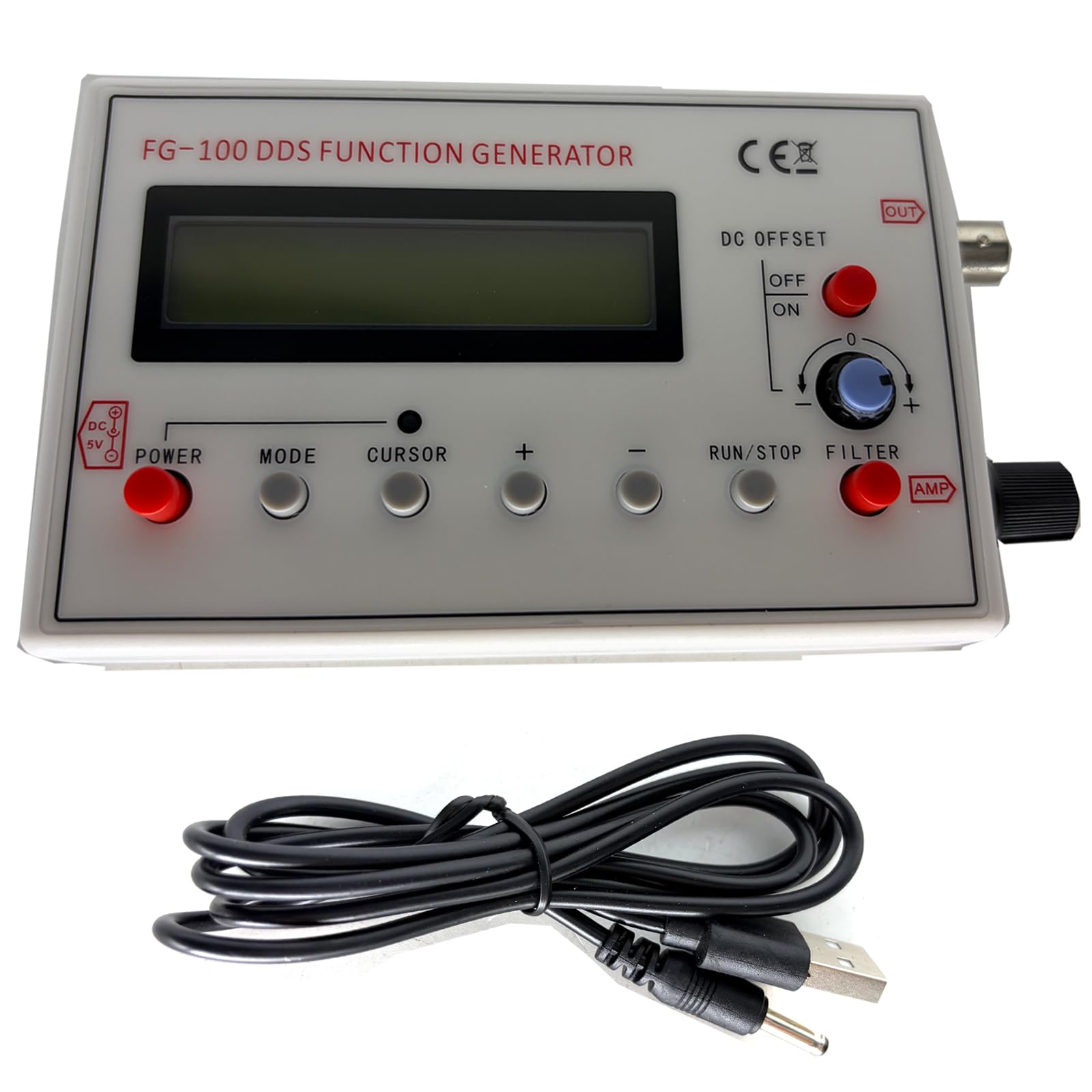 FG-100 DDS Function Signal Generator 1HZ-500KHz Sine Frequency