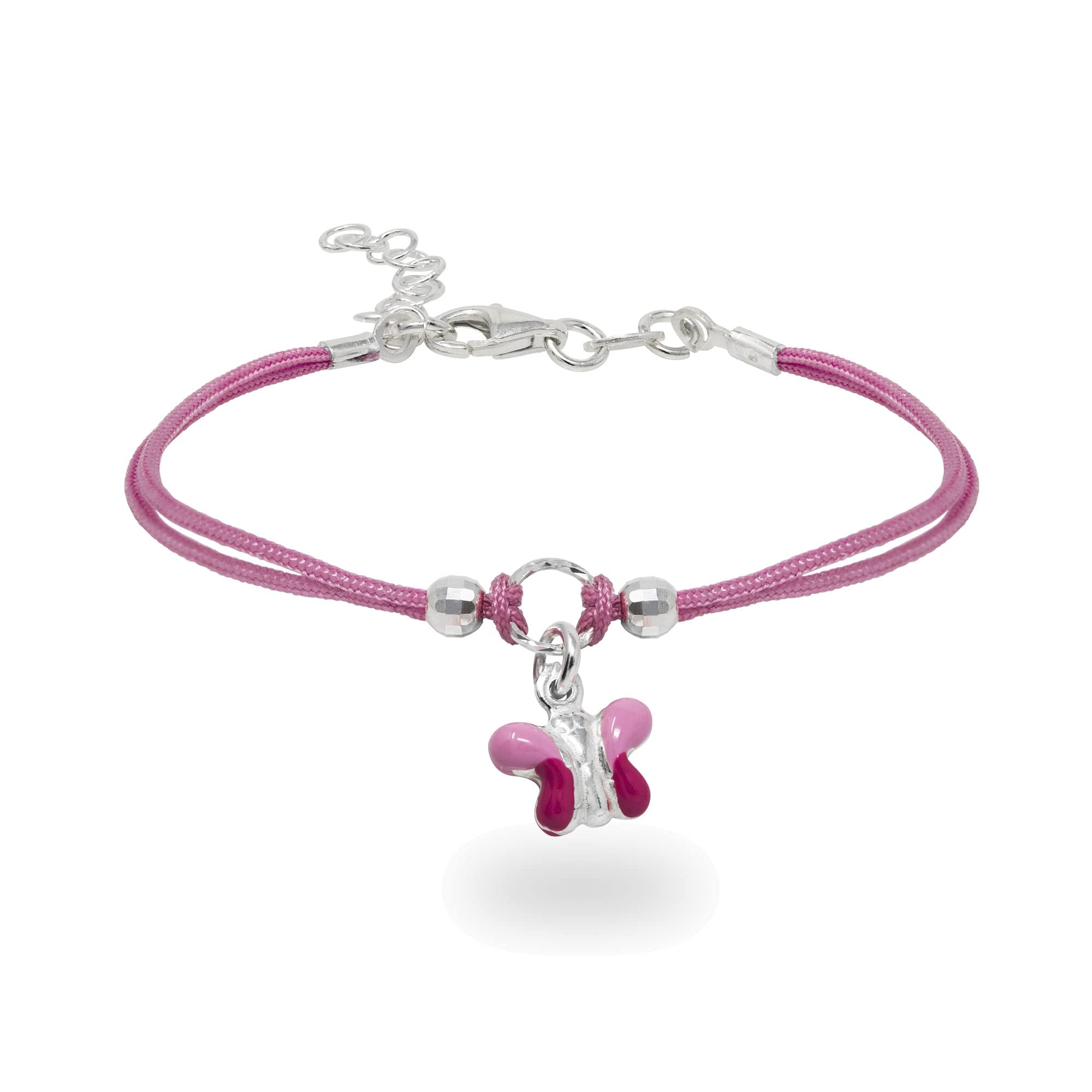 inSCINTILLE Braccialetti Bambina con Filo Cerato e Charm in Argento 925, Girotondo Bracciale Bambina e Bambino