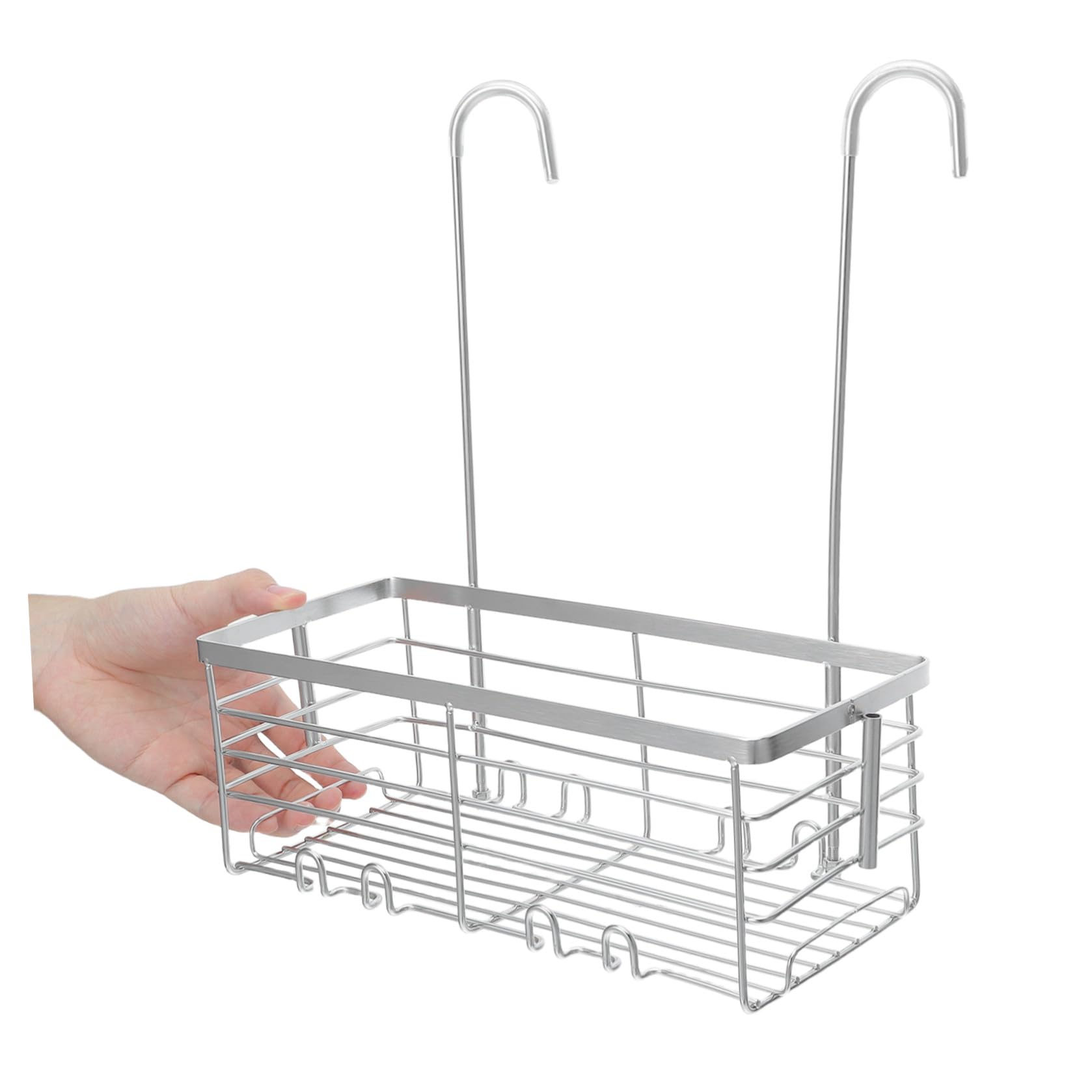 Estante Ganchos Ducha Colgante de Acero con 4 Inoxidable