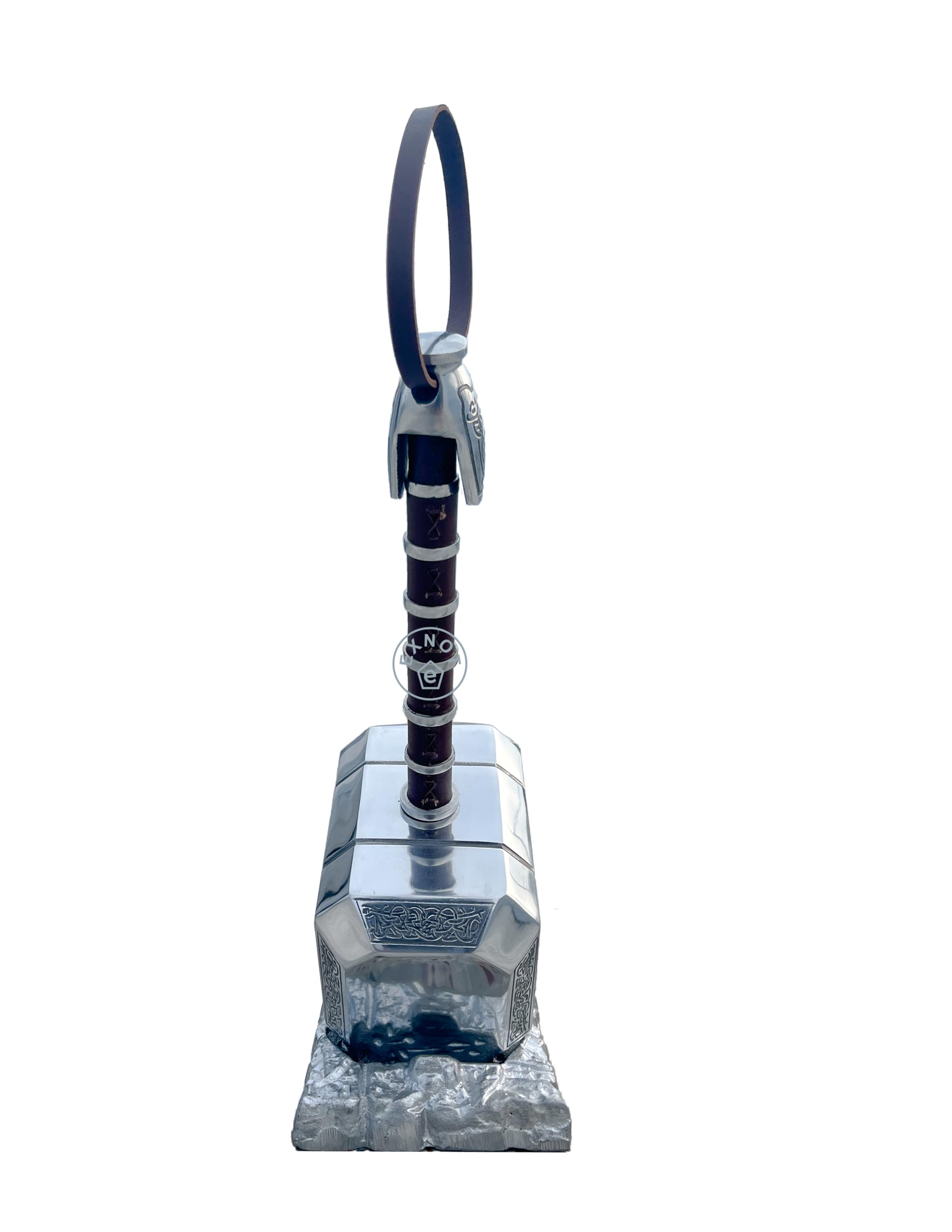 Thor Mjolnir Hammer Replica, scala 1:1, da collezione, costruzione in metallo con base espositiva, accessorio per cosplay