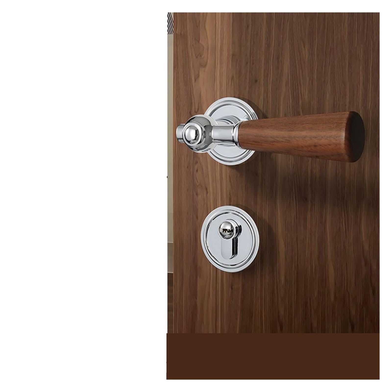 Poignée de porte en bois contre les bruits de fermeture