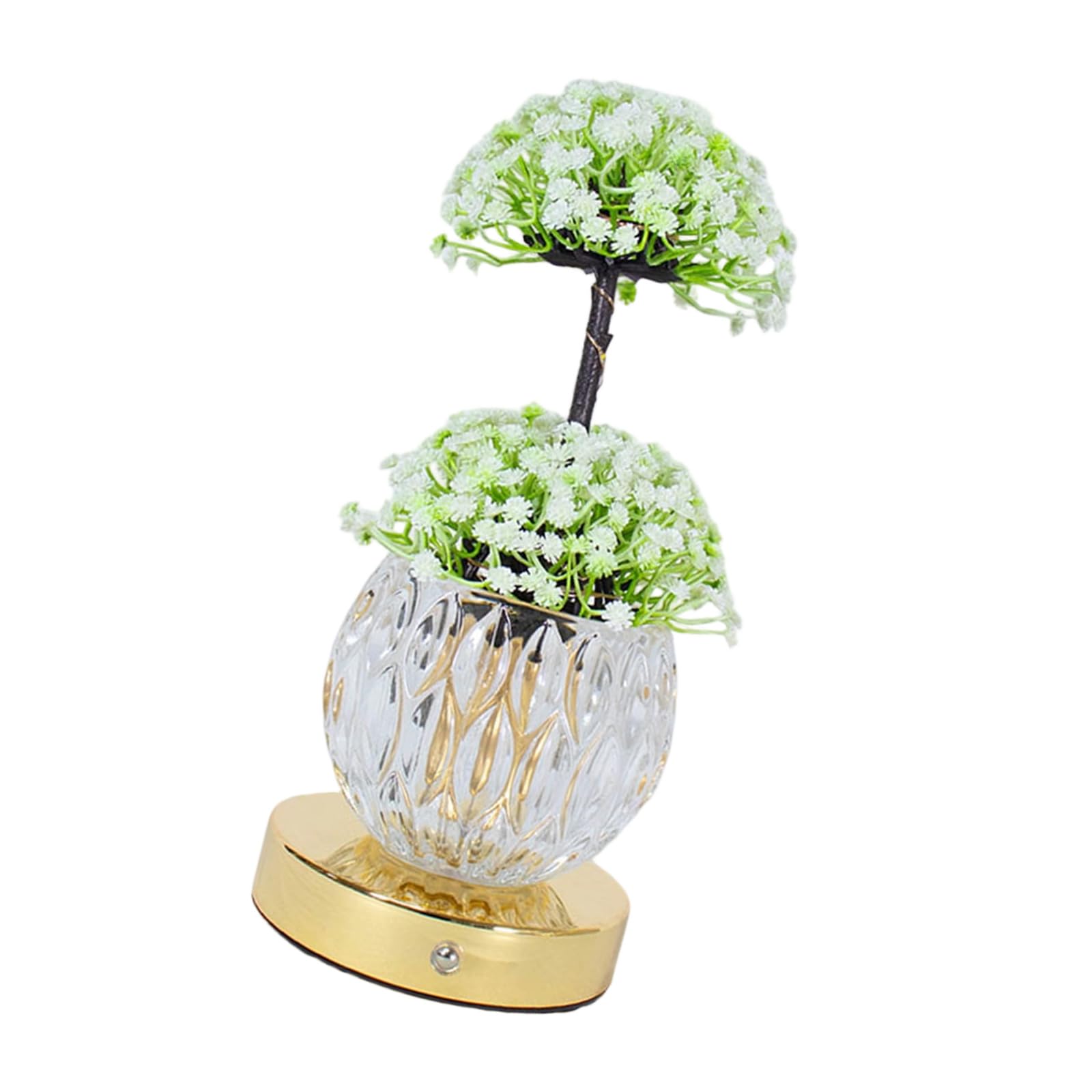 Hsioluted Touch Control Dimmable LED Table Lamp with Flower Glass Shade for Bedside Use USB Night Light