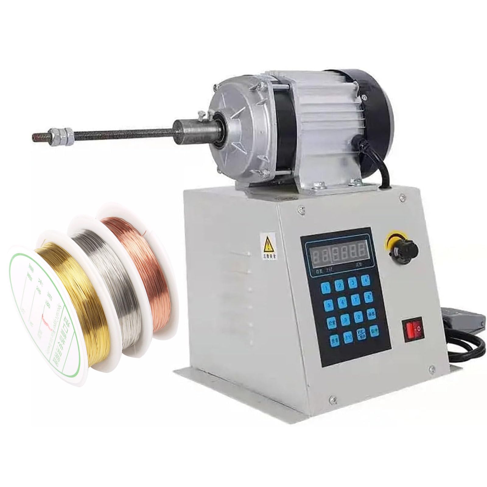 JozyJul 500W/650W/800W Electric Wire Winding Machine - Digital Control Coil Winder with Counting Function - Precision Tool with Automatic Reversal for Efficient Wire Management 650W