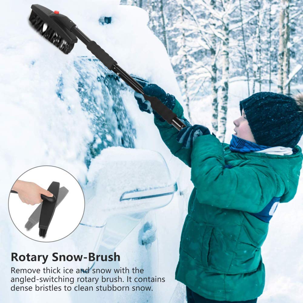 Pala Da Neve Multifunzione Per Auto In ABS – Raschietto Antigelo 34 Cm, Impugnatura Antiscivolo, Per Finestrini E Tetto Di SUV, Camion E Casa