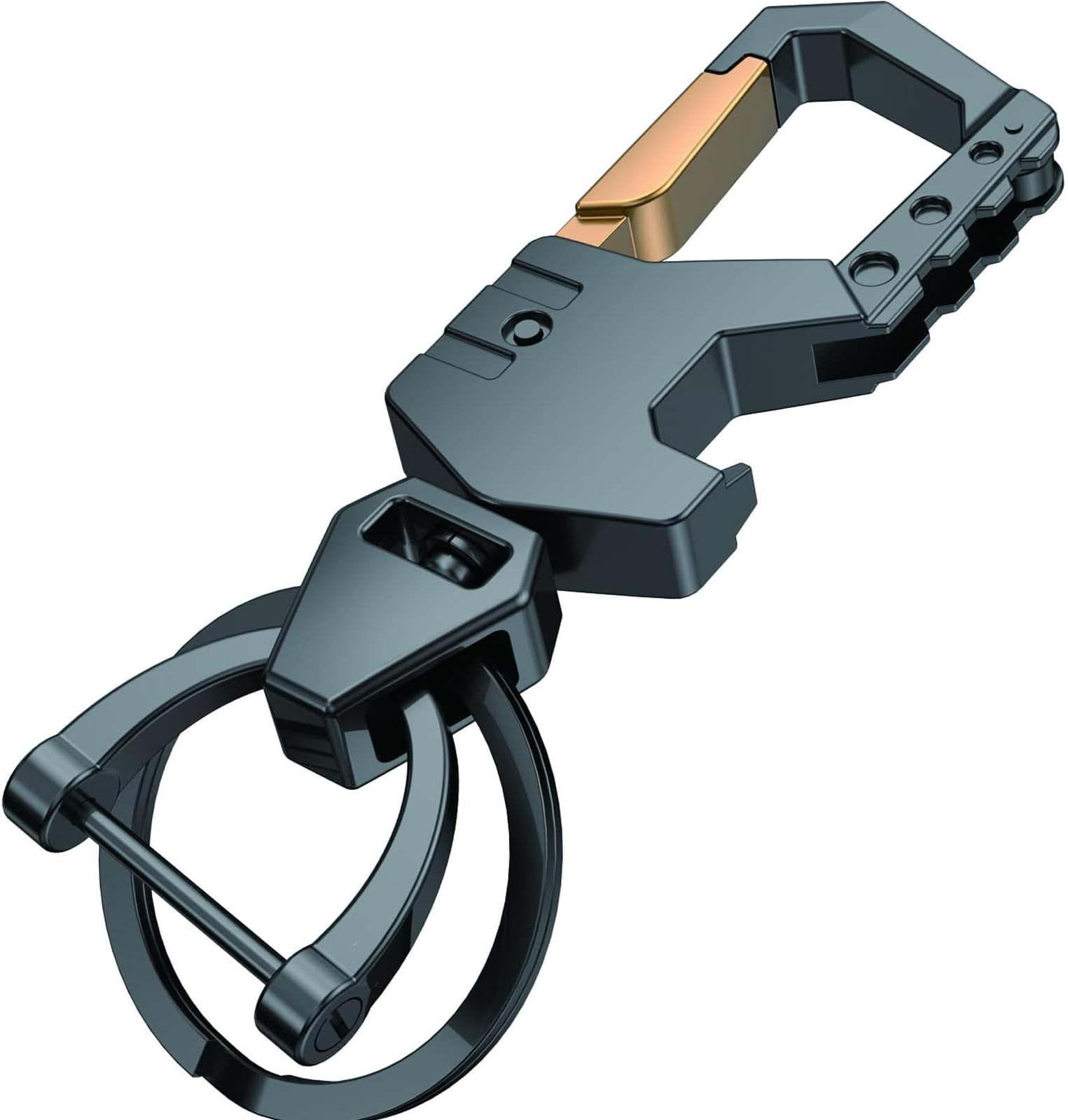Heavy Duty Key Chain with (1 key ring and 1 D-ring),Bottle Opener,Carabiner Car Key Chains