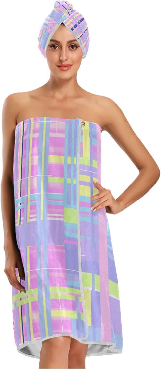 Hair Towel wrap 3 Sets Adjustable Closing Fast Drying Hair Bath Towel for (User) (Scenario), Bathrobe + Hair Drying + Headband