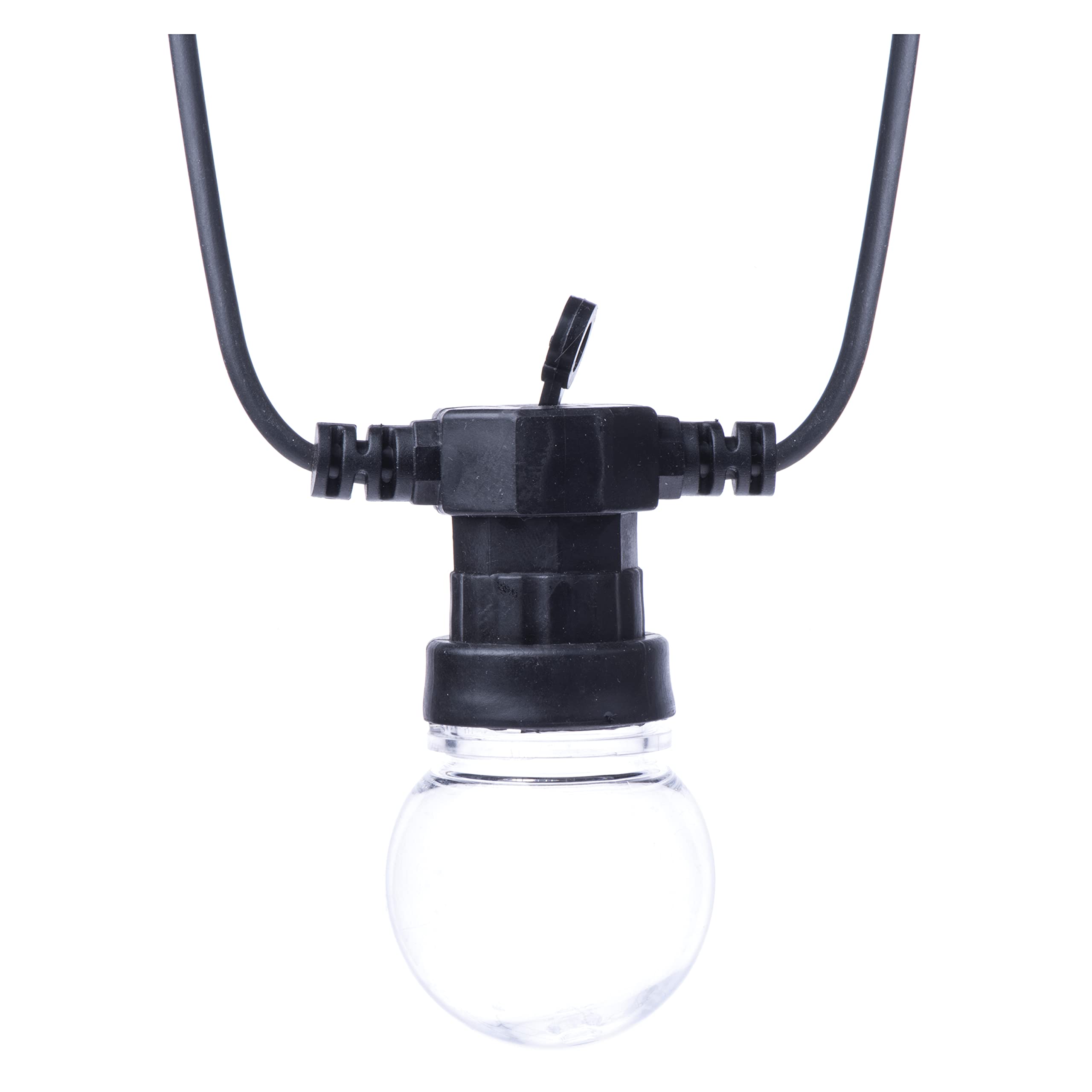 EMOS LED-Lichterkette warmweiß für Innen und Außen, 5m lange Partylichterkette mit 10 transparenten LED Glühbirnen in Kugelform, IP44, für Partys, Weihnachten, Deko, DCPW02, Warmweiss