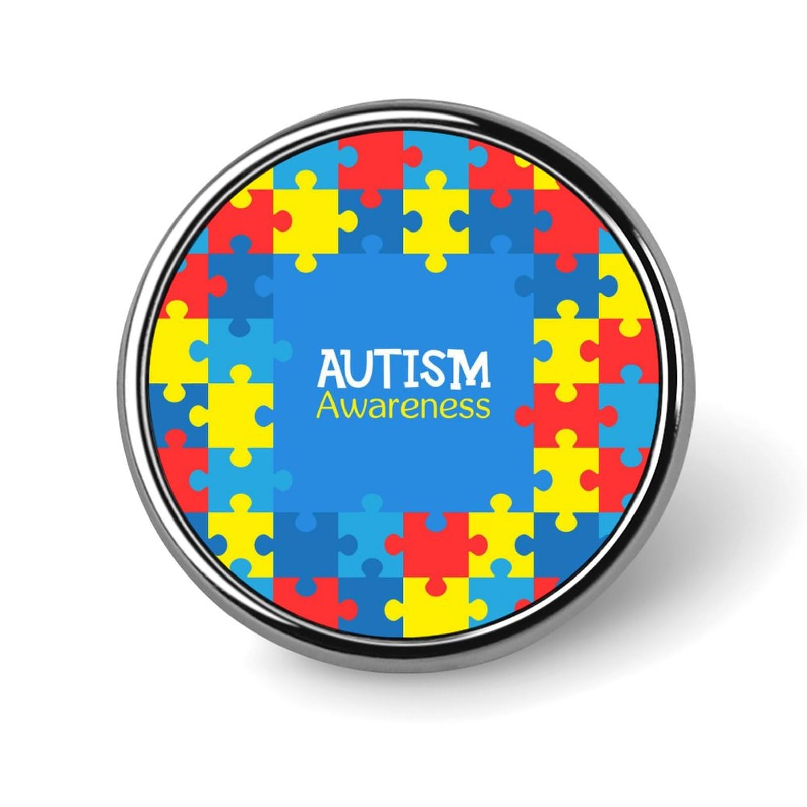 Autism Awareness Pins Round Buttons Brooches Enamel Lapel Pin Party Supplies Decor Badges for Hats Clothes Bags