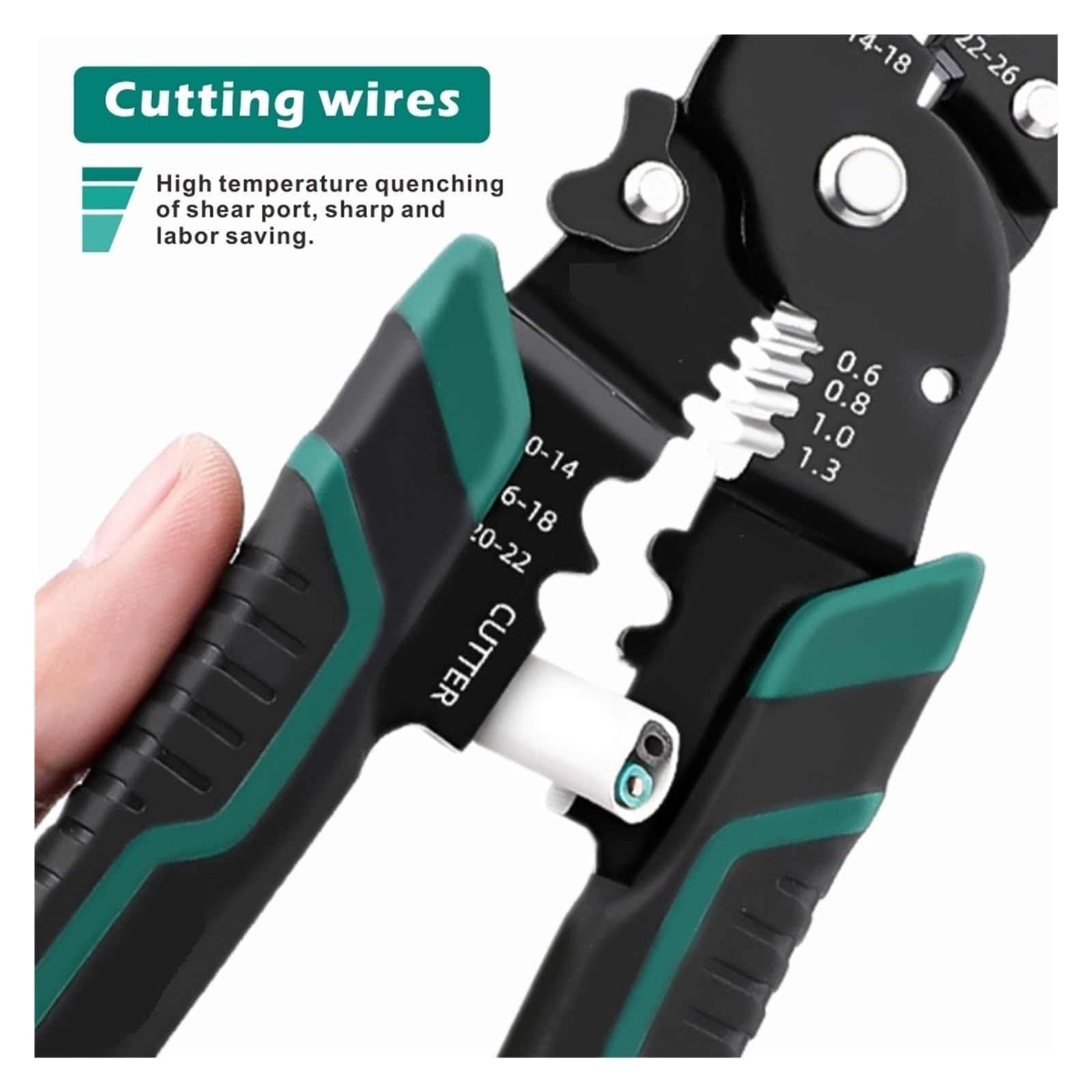 Herramienta De Prensado Alicates Pelacables Cortador Crimpadora 10-26AWG Terminal Cordón Tubo Cuadrilátero Crimpeado Preciso